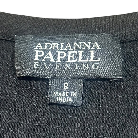 Adrianna Papell Evening Dress Size 8 Black Beaded Sequins‎ Sleeveless Shift 1920 - Picture 7 of 9